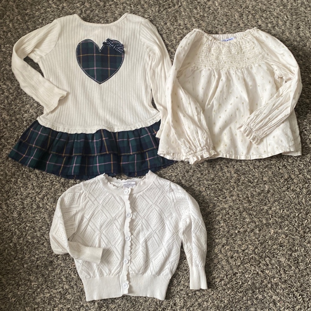 Size 4T assorted girls cream colored tops